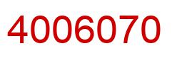 Number 4006070 red image