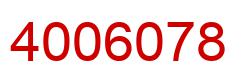 Number 4006078 red image