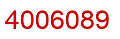 Number 4006089 red image