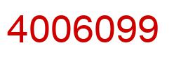 Number 4006099 red image