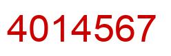 Number 4014567 red image