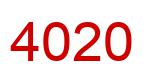 Number 4020 red image