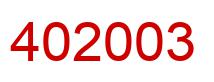 Number 402003 red image