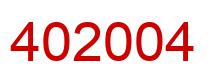 Number 402004 red image