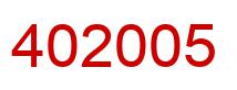 Number 402005 red image