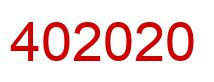 Number 402020 red image