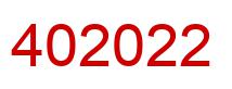 Number 402022 red image