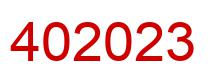 Number 402023 red image