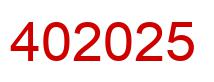 Number 402025 red image