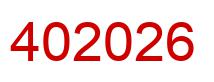 Number 402026 red image
