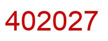 Number 402027 red image