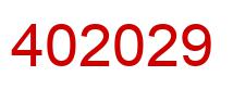 Number 402029 red image