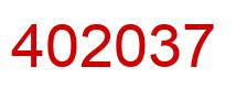 Number 402037 red image