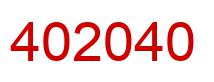 Number 402040 red image