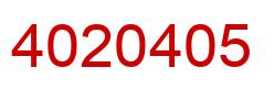 Number 4020405 red image