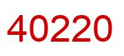 Number 40220 red image