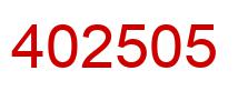 Number 402505 red image