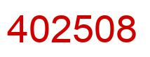 Number 402508 red image
