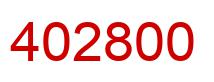 Number 402800 red image