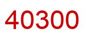 Number 40300 red image