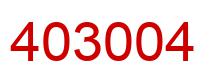 Number 403004 red image
