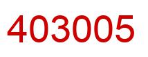 Number 403005 red image
