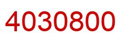 Number 4030800 red image