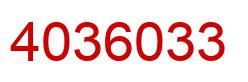Number 4036033 red image