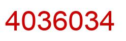 Number 4036034 red image