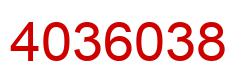 Number 4036038 red image