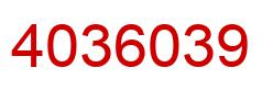 Number 4036039 red image