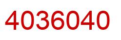 Number 4036040 red image