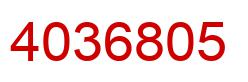 Number 4036805 red image