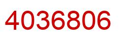Number 4036806 red image