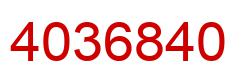 Number 4036840 red image