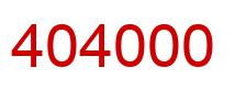 Number 404000 red image