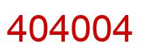 Number 404004 red image