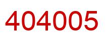 Number 404005 red image
