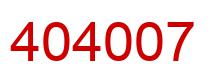 Number 404007 red image