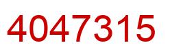 Number 4047315 red image