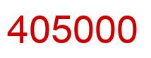 Number 405000 red image
