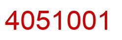 Number 4051001 red image