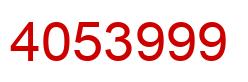 Number 4053999 red image