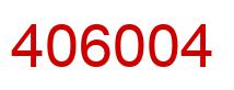 Number 406004 red image