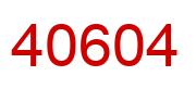 Number 40604 red image