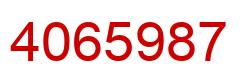 Number 4065987 red image