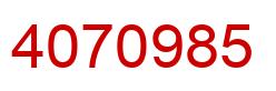 Number 4070985 red image