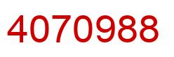Number 4070988 red image