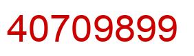 Number 40709899 red image