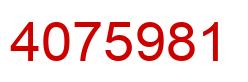 Number 4075981 red image